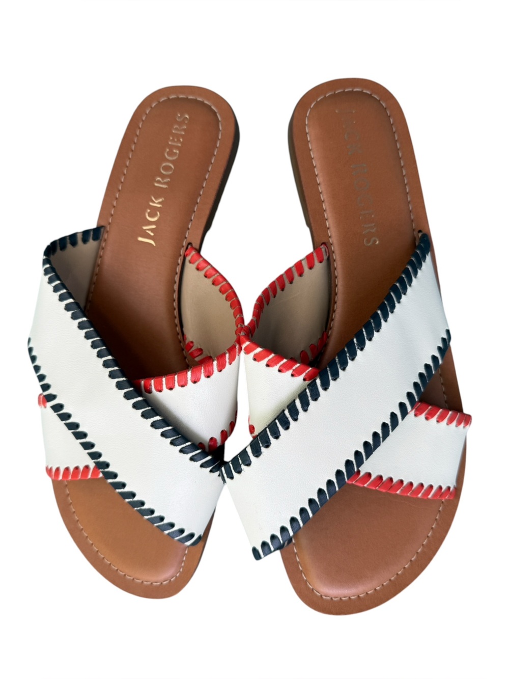 Jack Rogers Sloane X Band Red, White & Blue Summer Slide Sandal 9.5M